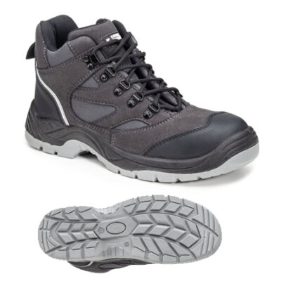 CHAUSSURE SECURITE HAUTE SILVER S3 SRC IMPERMEABLE CUIR VELOURS ET NYLON + BANDE RETRO REFLECHISSANTE N° 38 REF 9SIH150038