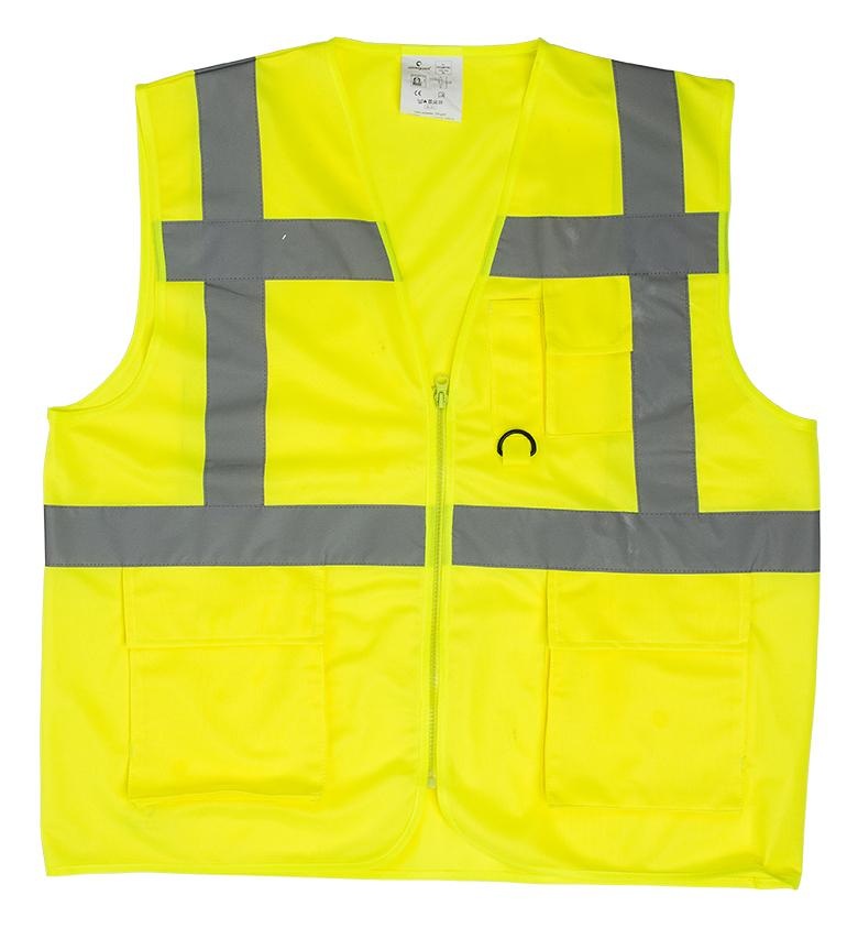 GILET DE SECURITE MULTI-FONCTION AVEC POCHES YARD HI-VIZ JAUNE BANDES REFLECHISSANTES XL TAILLE 52/54 REF 7YGMYXL